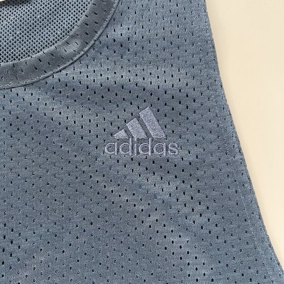 Adidas Men's Small Primegreen Basketball Mesh Tank Top Navy Blue Classic Stripes - Picture 5 of 7